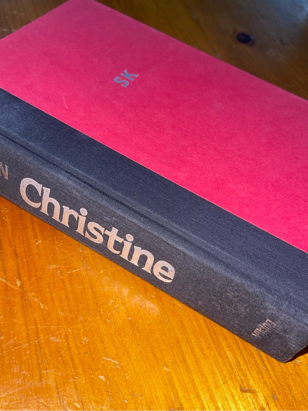 Hardcover Book "Christine" with Pink and Black Cover collection